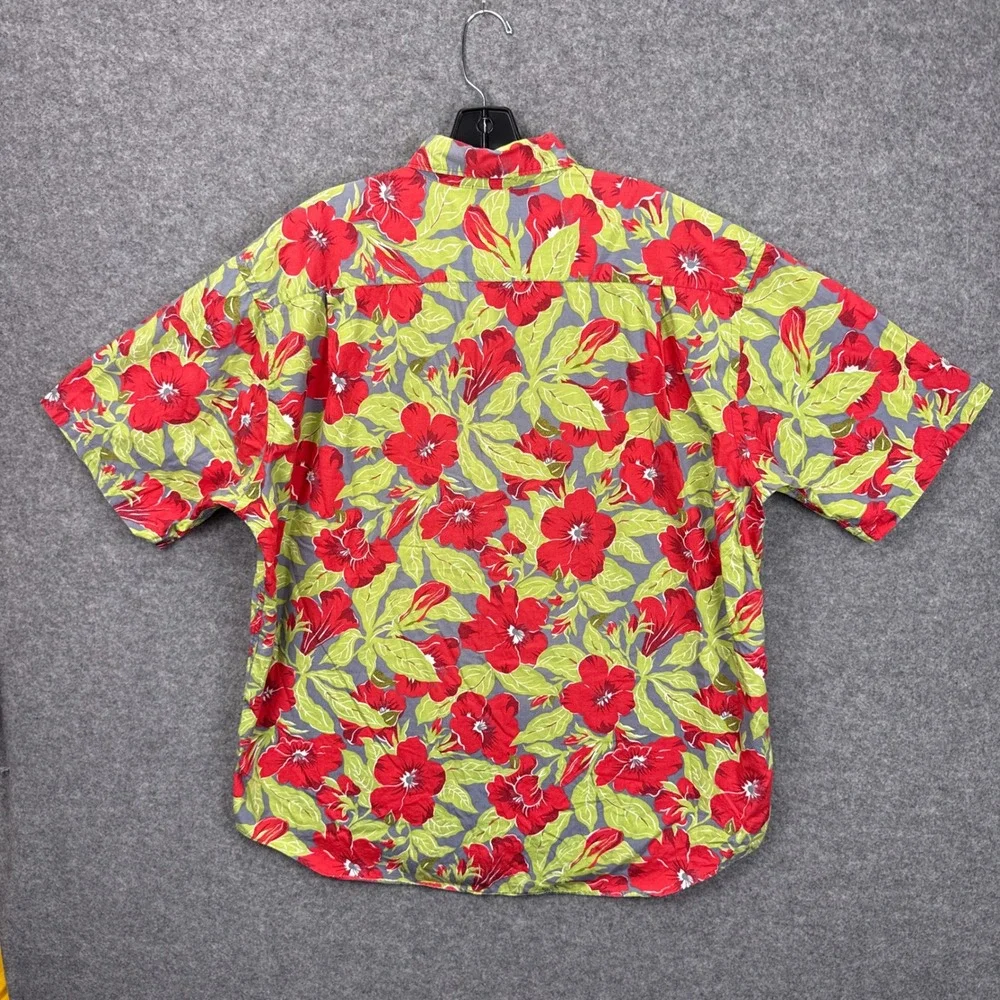 Vintage Banana Republic Mens Tropical Hibiscus Floral Short Sleeve Button Shirt